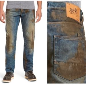 PRPS Blue and Brown Bootcut Jeans